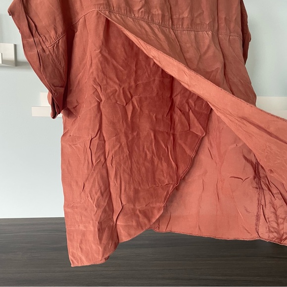 KATESUN (Italian Brand) Burnt Orange / Bronze Short Sleeve Open Back Viscose Top - Picture 5 of 8